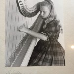 karen at harp with rollo greeting